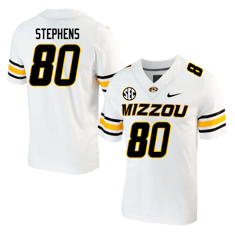 Men #80 Tyler Stephens Missouri Tigers College 2023 Football Stitched Jerseys Sale-White